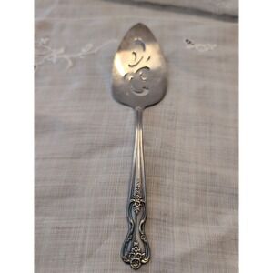 Vtg 1950s WM Original Rogers Extra Plate Magnolia Silver Slotted Cake Pie Server